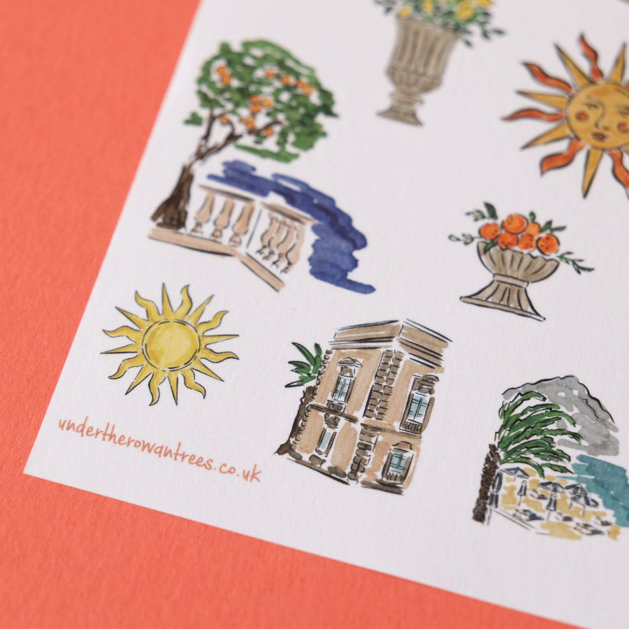 Italian Summer Washi Sticker Sheets - Food - Under the Rowan Trees