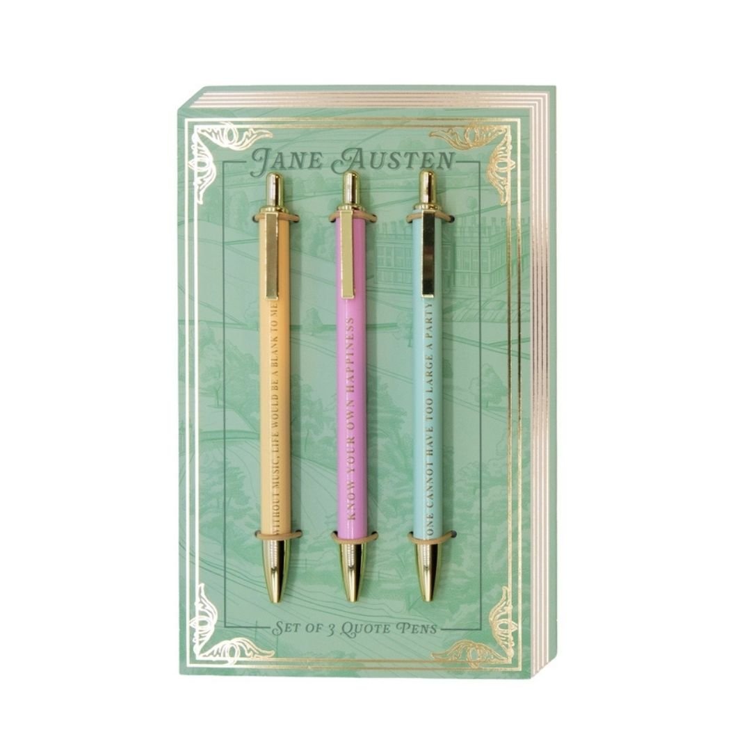 Jane Austen Set of 3 Metal Ballpoint Pens - Portico Designs