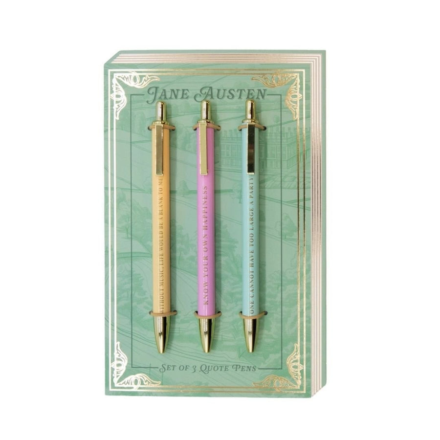 Jane Austen Set of 3 Metal Ballpoint Pens - Portico Designs