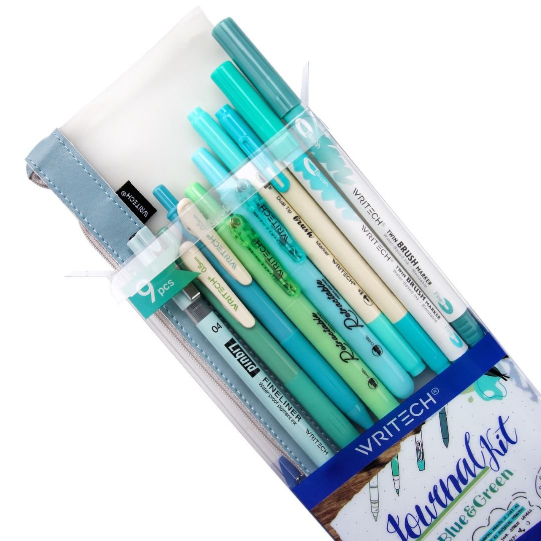 Journal Pen Set Blue & Green - Writech - Under the Rowan Trees