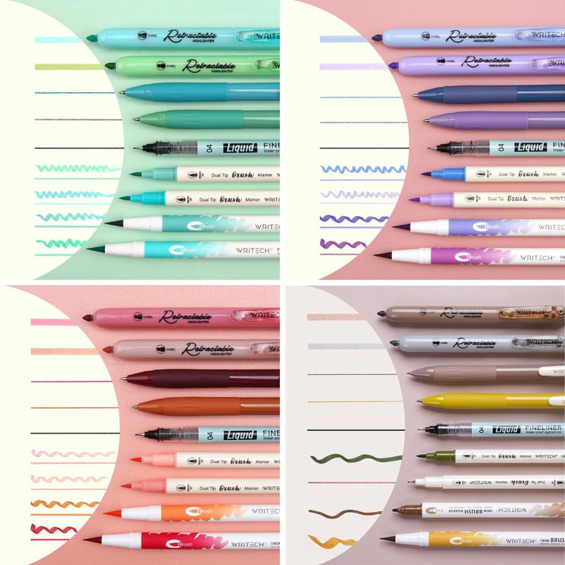 Journal Pen Set - Create Your Planner Aesthetic-Pens-Writech-Blue/Green
