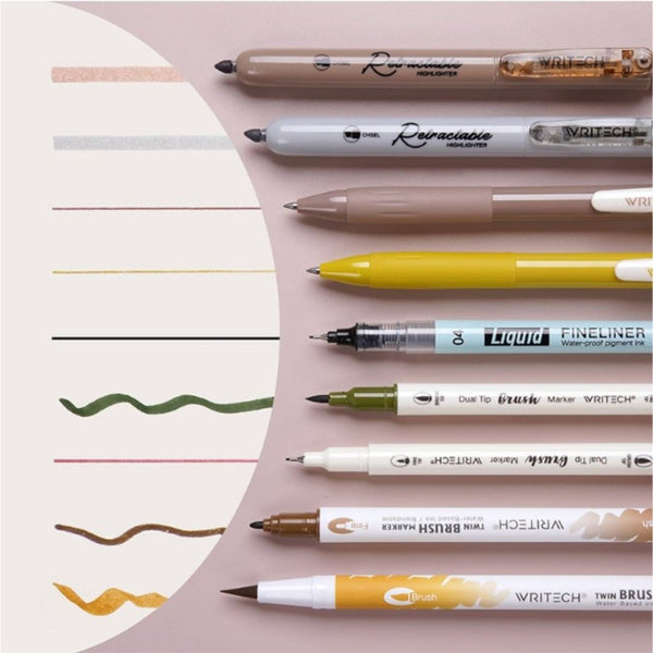 Journal Pen Set - Create Your Planner Aesthetic-Pens-Writech-Blue/Green