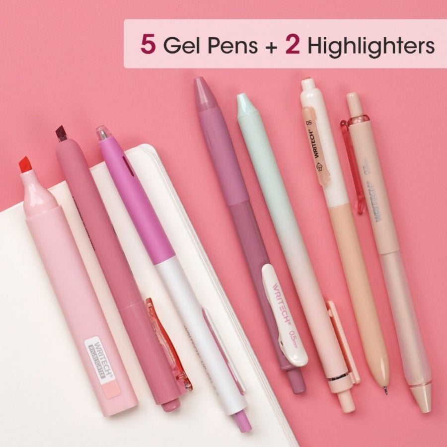 Journal Pen Set Pinks 7pcs-Pens-Writech-