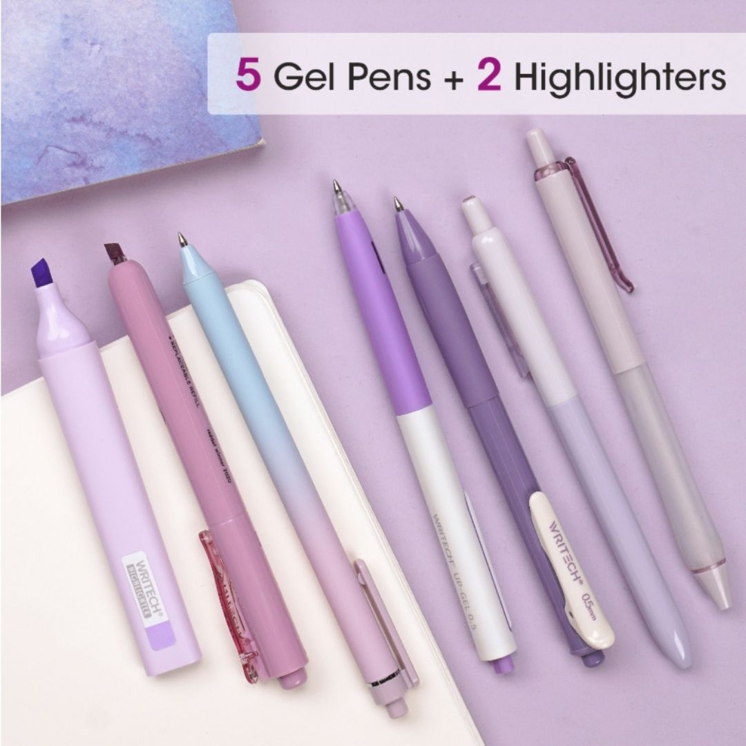 Journal Pen Set Purples 7pcs - Writech - Under the Rowan Trees