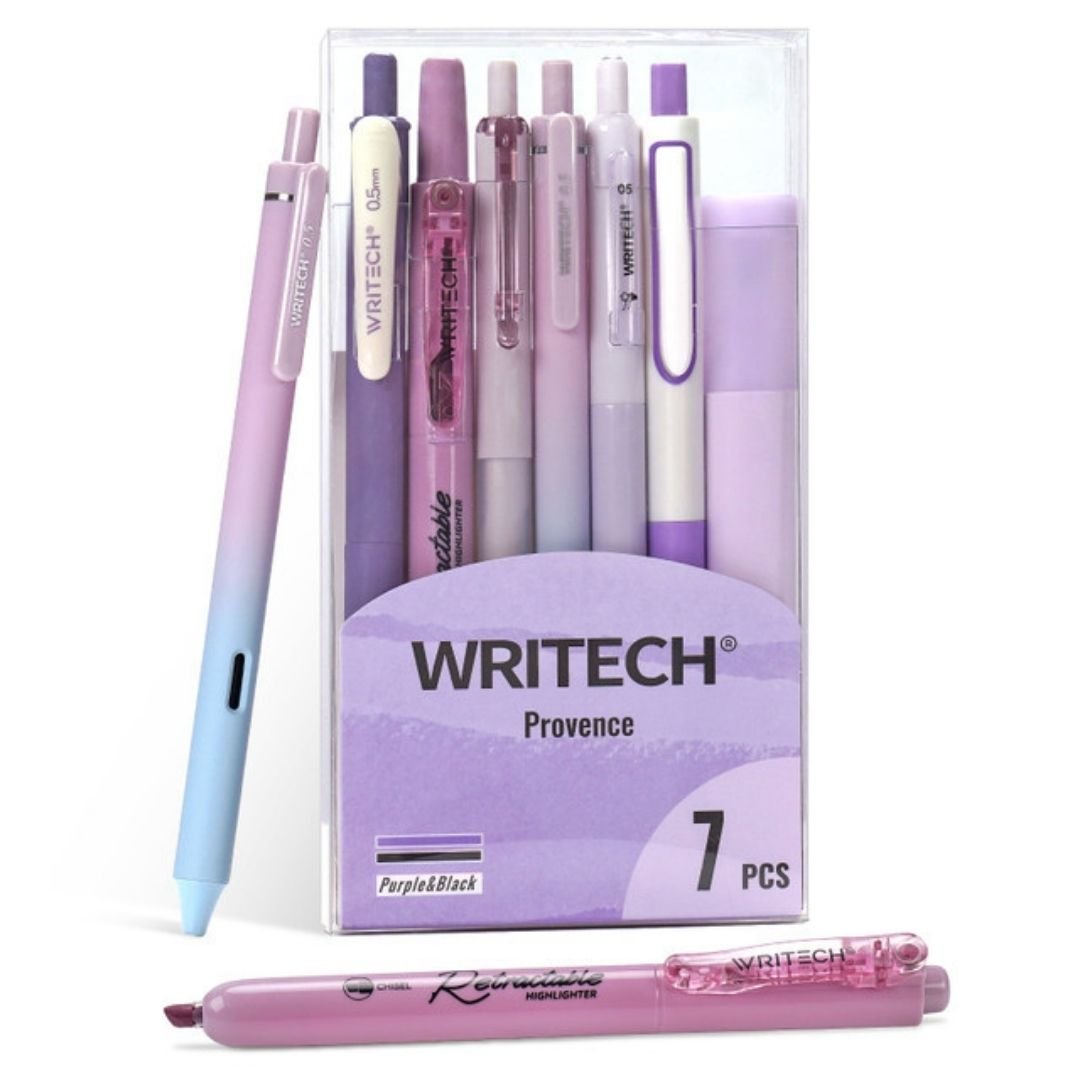 Journal Pen Set Purples 7pcs - Writech - Under the Rowan Trees