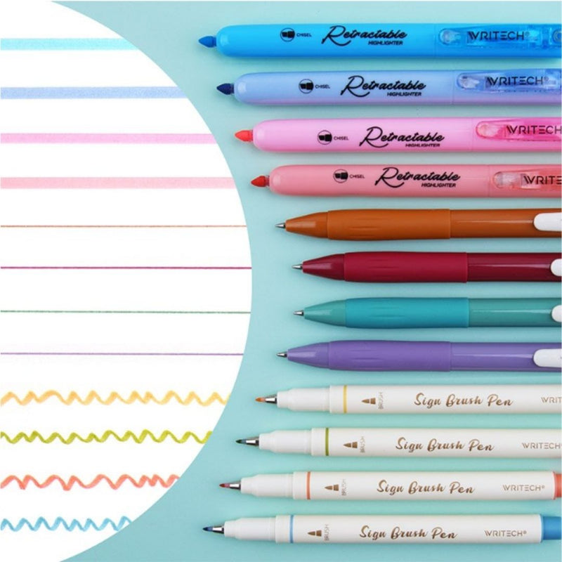 Journaling Pen Set 12 pcs Mild Colours-Pens-Writech-