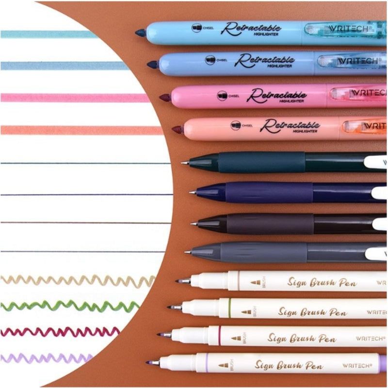 Journaling Pen Set 12 pcs Vintage Colours-Pens-Writech-
