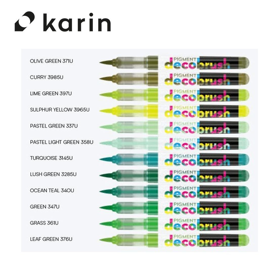 Karin Pigment Decobrush Opaque Brush Markers - Canary - Under the Rowan Trees