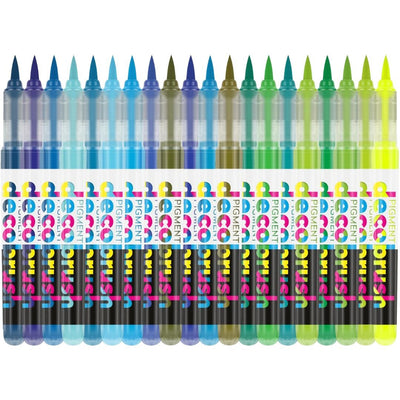Karin Pigment Decobrush Green & Blue Brush Markers - Duck Egg - Under the Rowan Trees