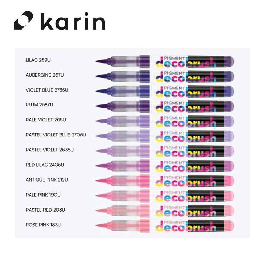 Karin Pigment Decobrush Opaque Brush Markers - Purples and Pinks - Under the Rowan Trees