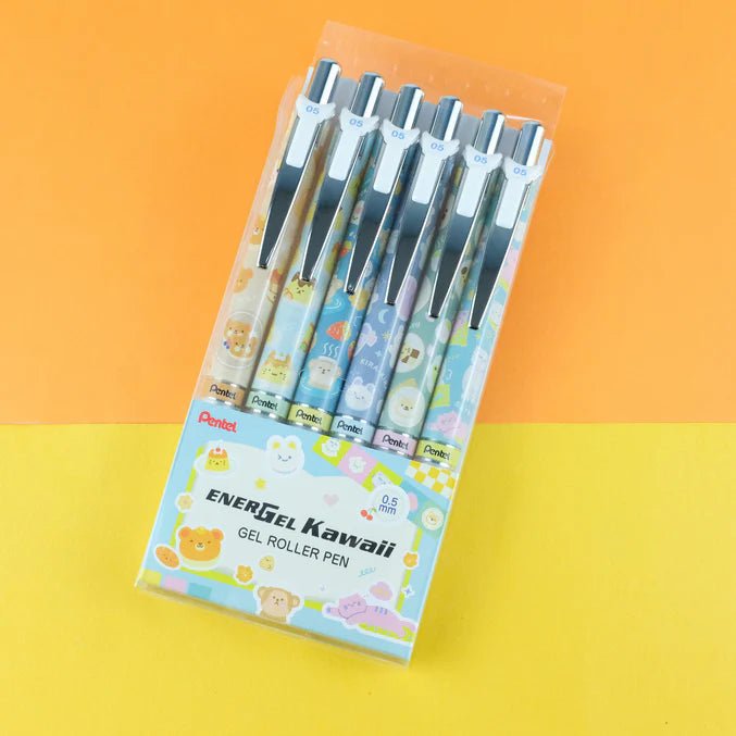 Kawaii Edition Energel Set of 6 0.5mm Japanese Onomatopoeia - Pentel