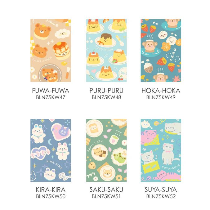 Kawaii Edition Energel Set of 6 0.5mm Japanese Onomatopoeia - Pentel