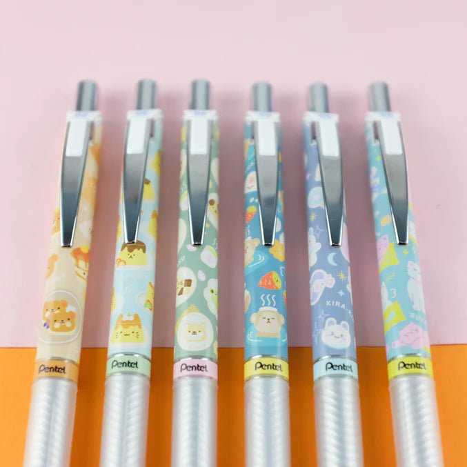 Kawaii Edition Energel Set of 6 0.5mm Japanese Onomatopoeia - Pentel
