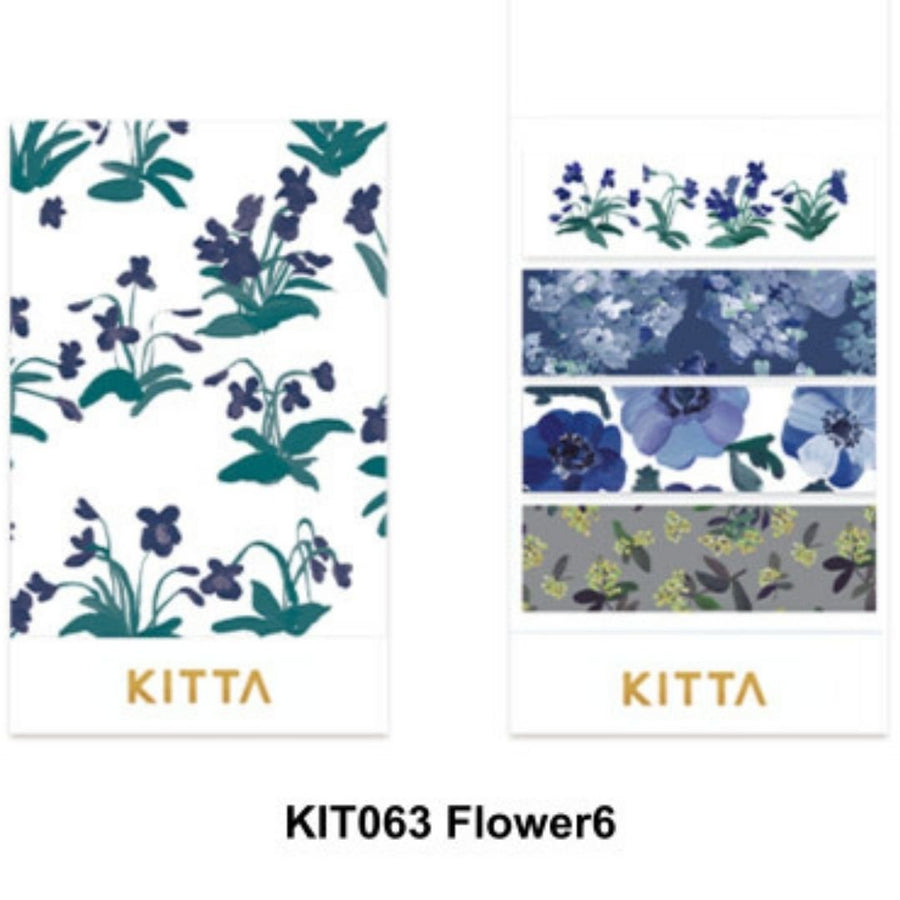 KITTA Basic Flower 6 Washi Paper Strips - King Jim