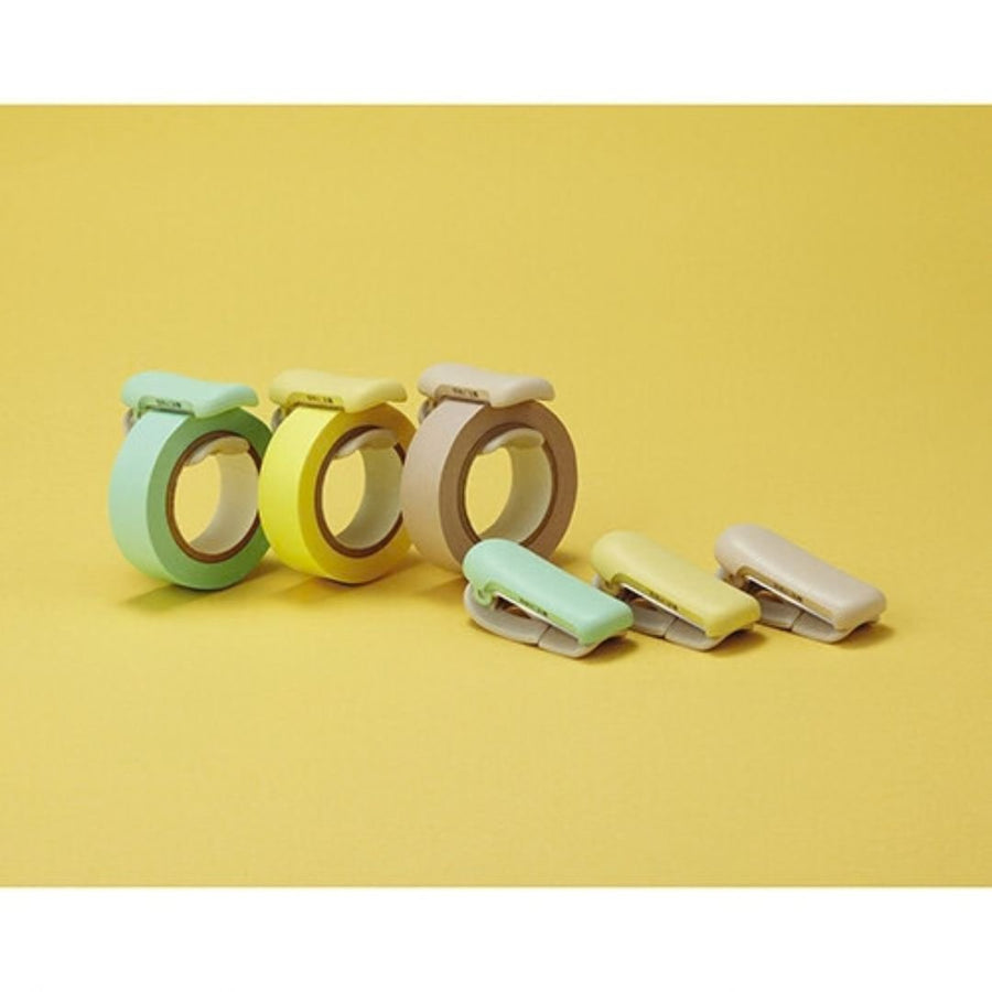 Kokuyo Tape Cutter Clip KaruCut 10-15mm - Pastel Yellow - Kokuyo