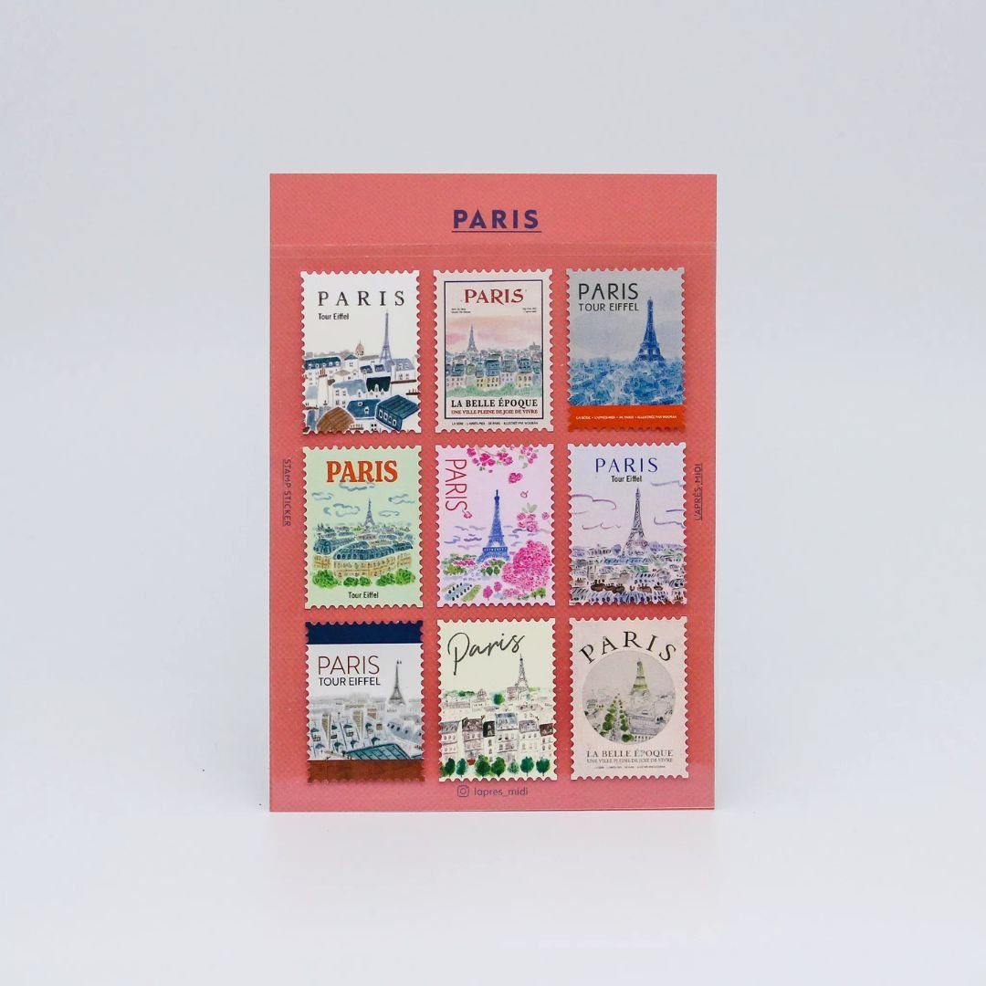 L'Après - Midi Postage Stamp Stickers - Paris 2 - L'Après - Midi