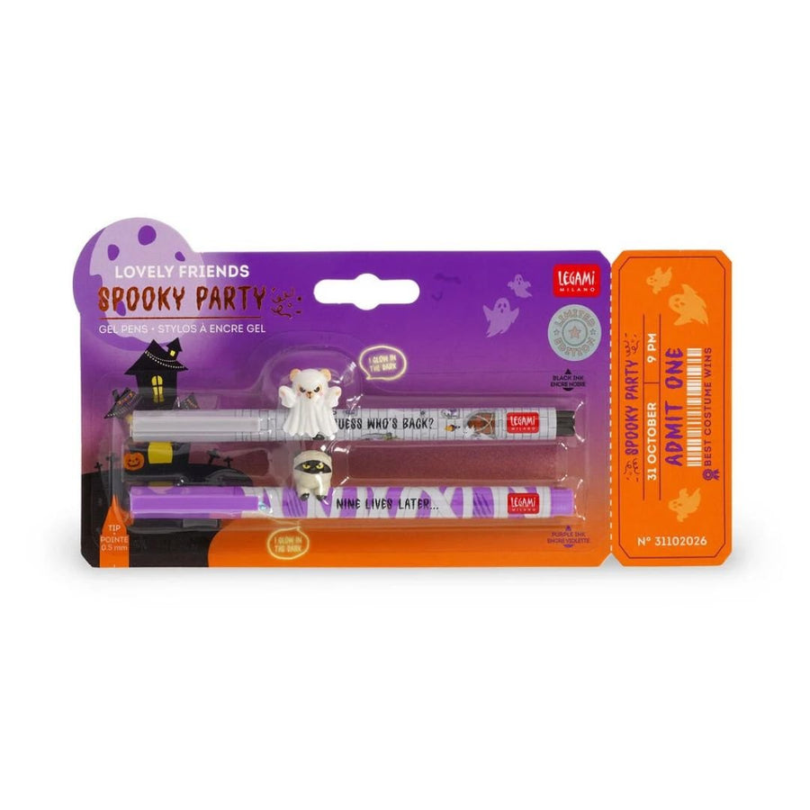 Legami Lovely Friends Gel Pens - Spooky Party Set of 2 - Legami