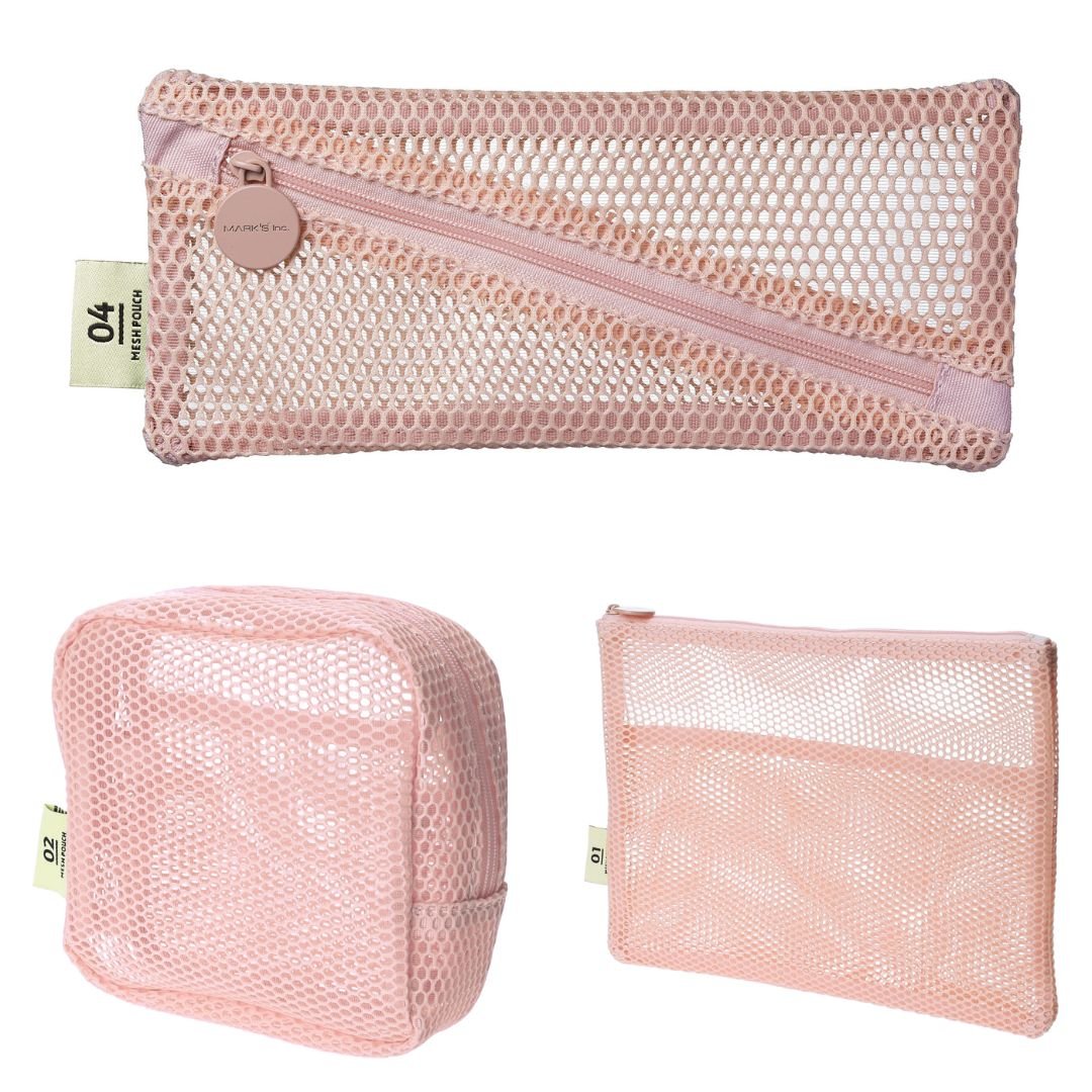 Light Pink Mesh Pouch A5 - Mark's Inc. - Under the Rowan Trees