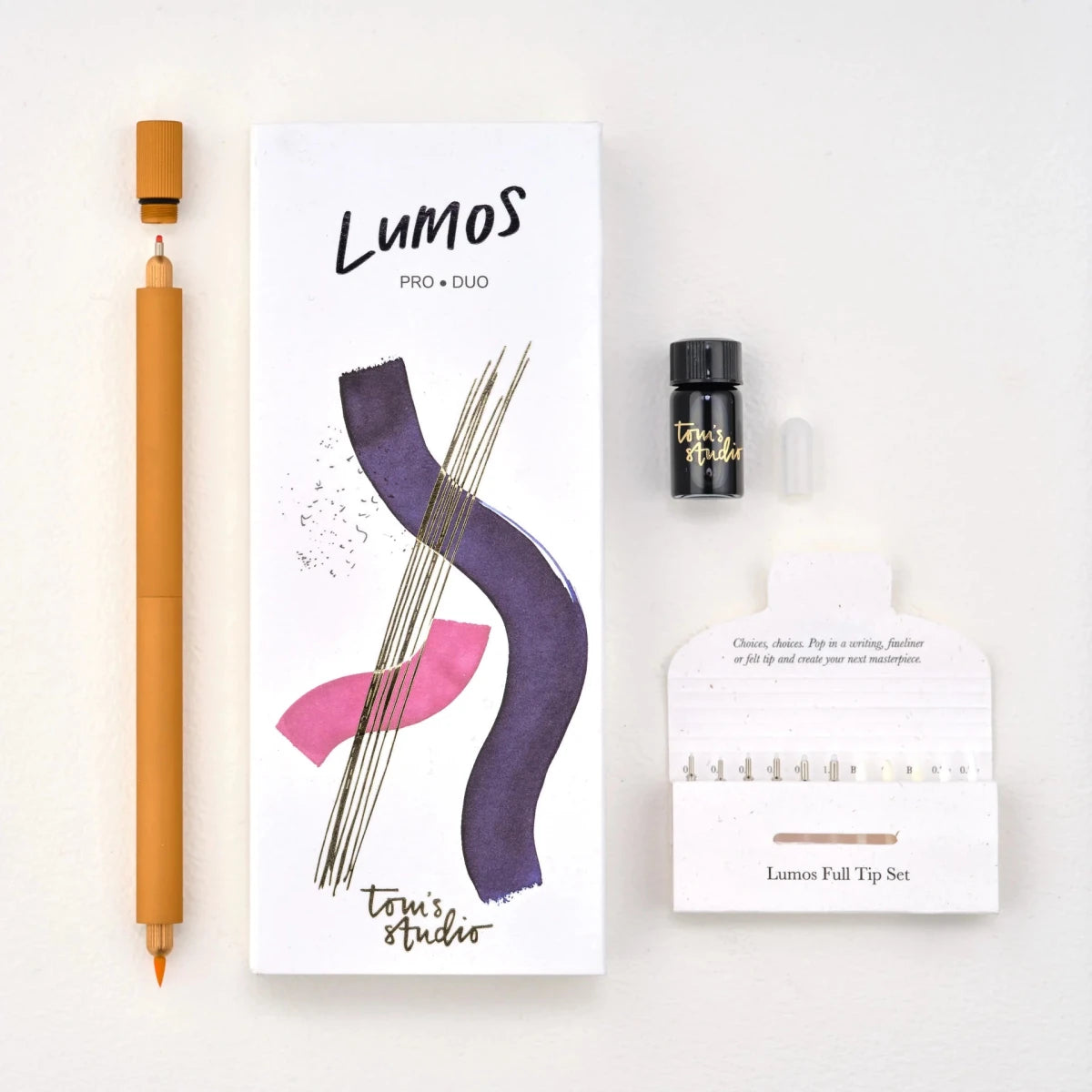 Lumos Matte Clementine Refillable Multi - Tip Pen - Duo Tip - Tom's Studio