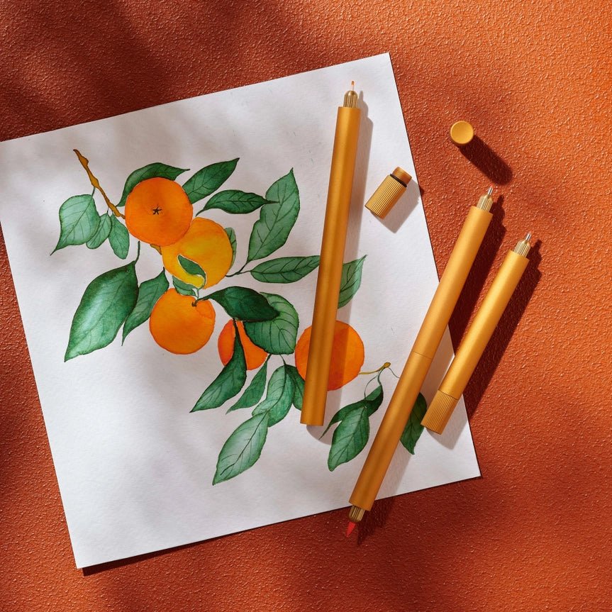 Lumos Matte Clementine Refillable Multi - Tip Pen - Mini - Tom's Studio