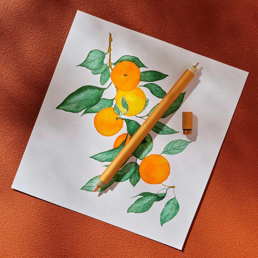 Lumos Matte Clementine Refillable Multi - Tip Pen - Mini - Tom's Studio