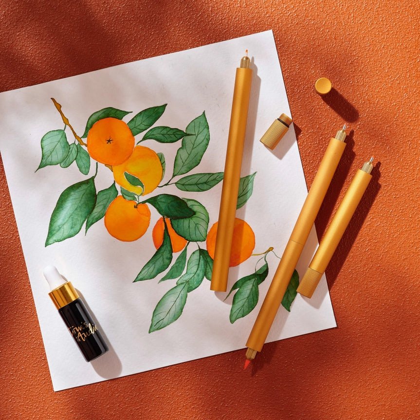 Lumos Matte Clementine Refillable Multi - Tip Pen - Mini - Tom's Studio