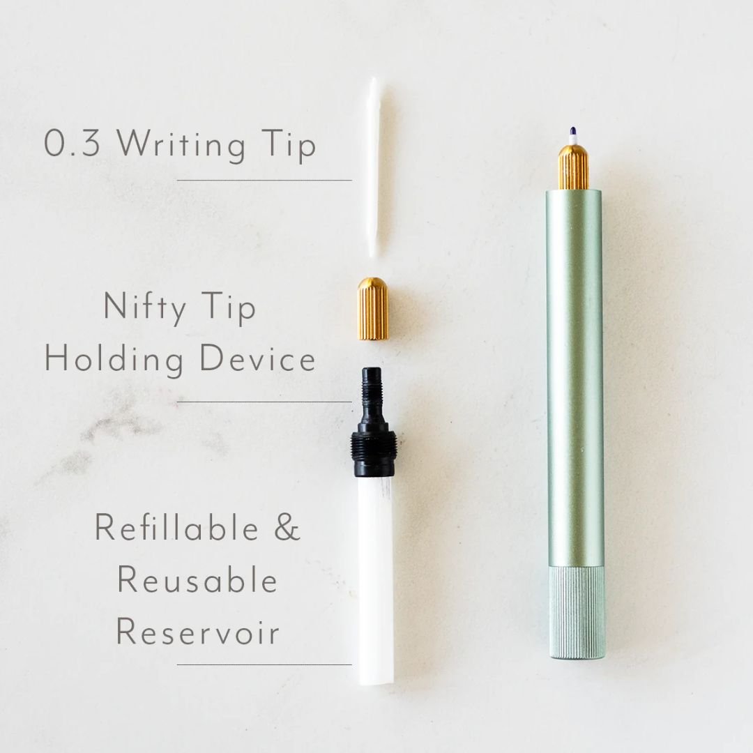 Raspberry Pen Sage Lumos Refillable Multi-Tip Writing and Drawing Pen - Tom's Studio