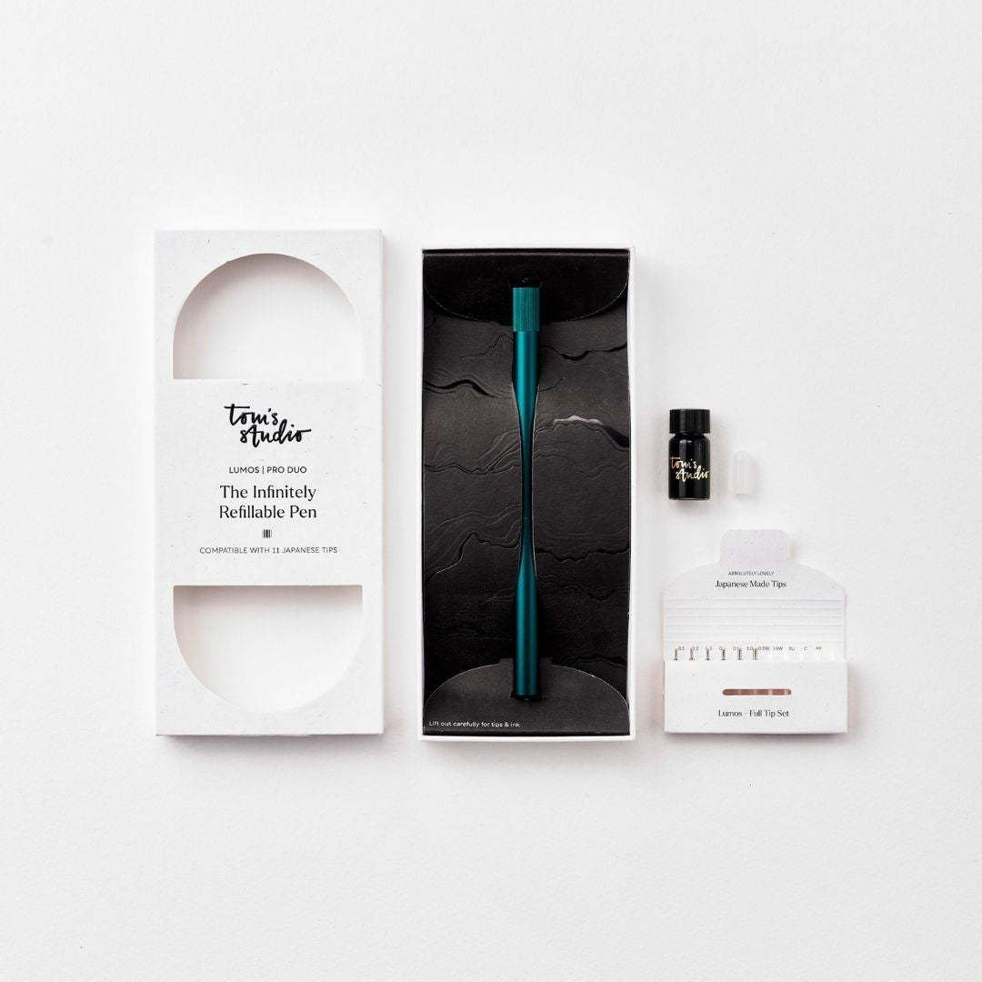Lumos Refillable Multi-Tip Pen - Tom's Studio Duo Tip - Ivy
