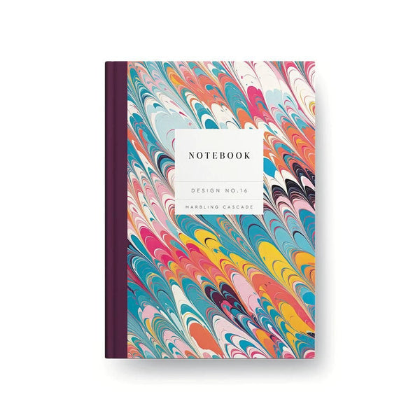 A5 Lined Notebook Kaleido-Notebooks-Ohh Deer-Marbling Cascade