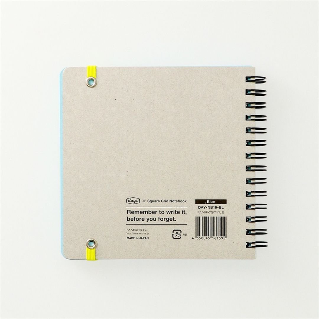 Markstyle Days Square Grid Notebook - Blue - Mark's Inc.