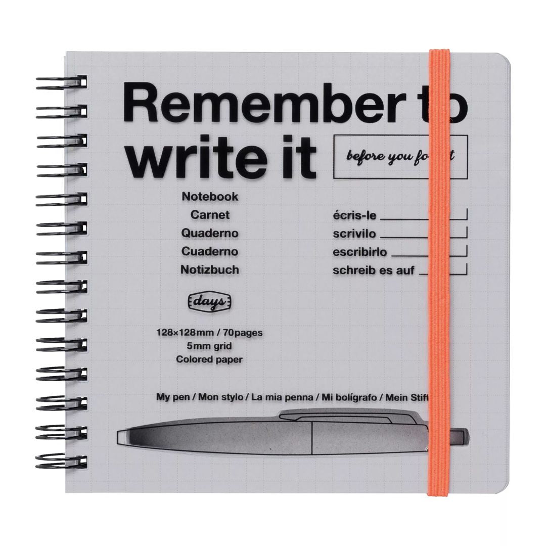 Markstyle Days Square Grid Notebook - Grey - Mark's Inc.