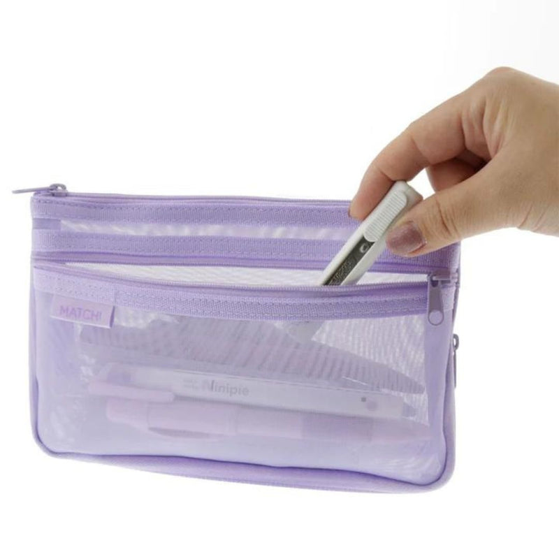 Match Mesh Pencil Case - Sun-Star-Pencil Cases-Sun-Star-Lavender