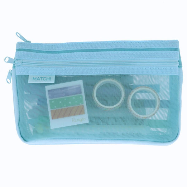 Match Mesh Pencil Case - Sun-Star-Pencil Cases-Sun-Star-Light Blue