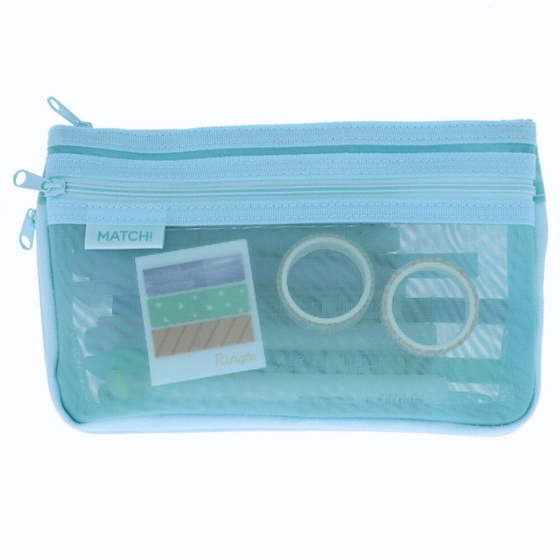 Match Mesh Pencil Case - Sun-Star-Pencil Cases-Sun-Star-Light Blue