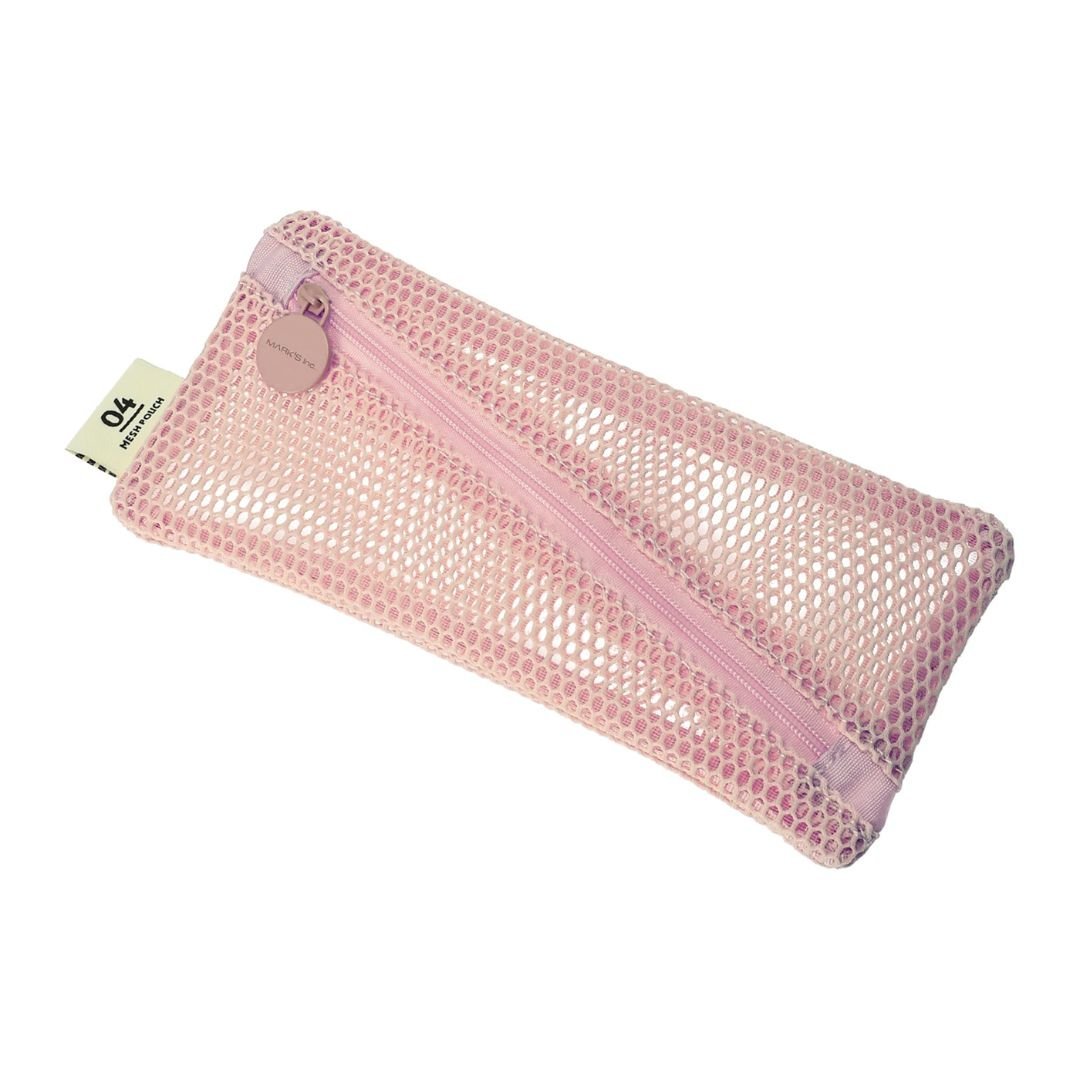 Mesh Pencil Case-Pencil Cases-Mark's Inc.-Light Pink