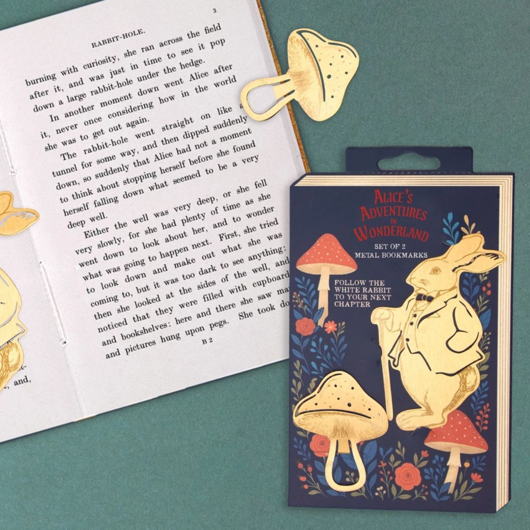 Metal Bookmarks Set of 2 Alice in Wonderland - Portico Designs