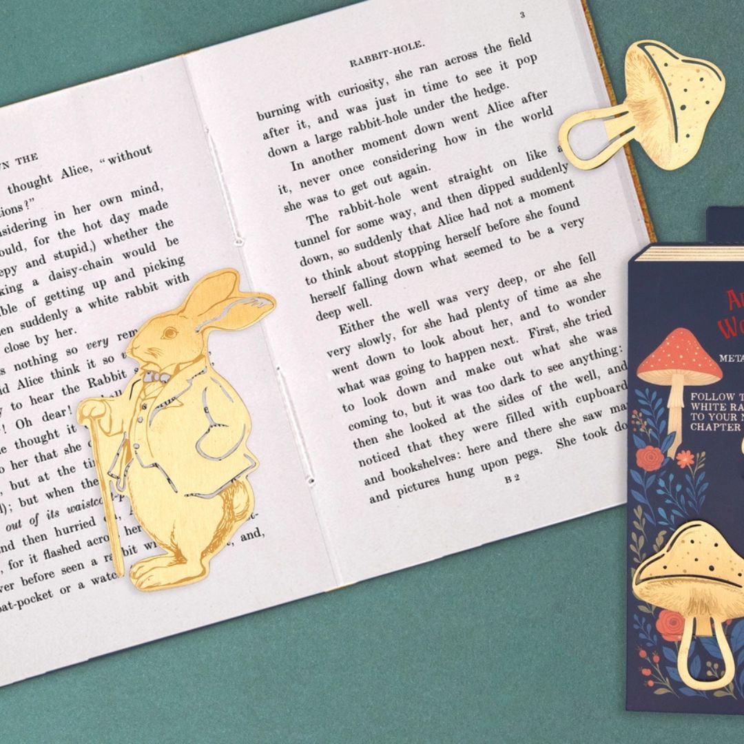 Metal Bookmarks Set of 2 Alice in Wonderland - Portico Designs