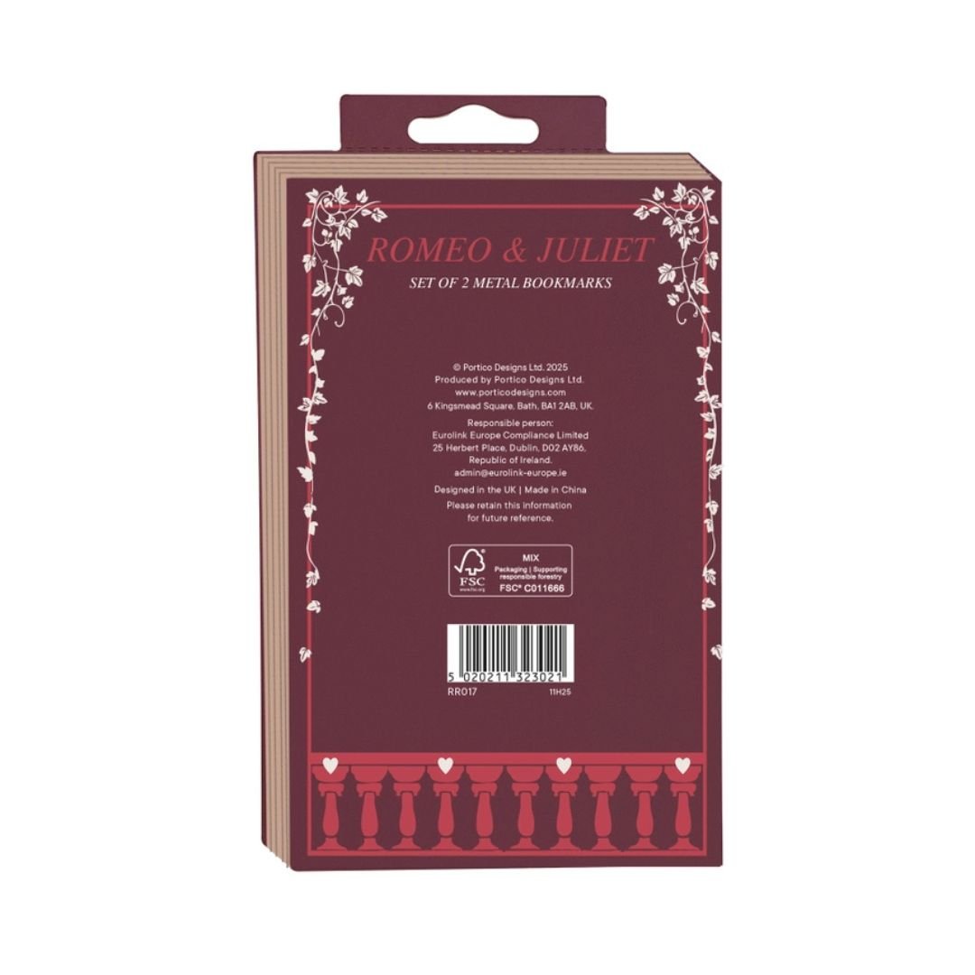 Metal Bookmarks Set of 2 Romeo & Juliet - Portico Designs