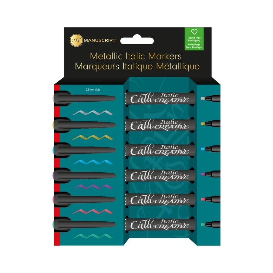 Metallic Italic Markers Pack of 6 - Callicreative - Manuscript