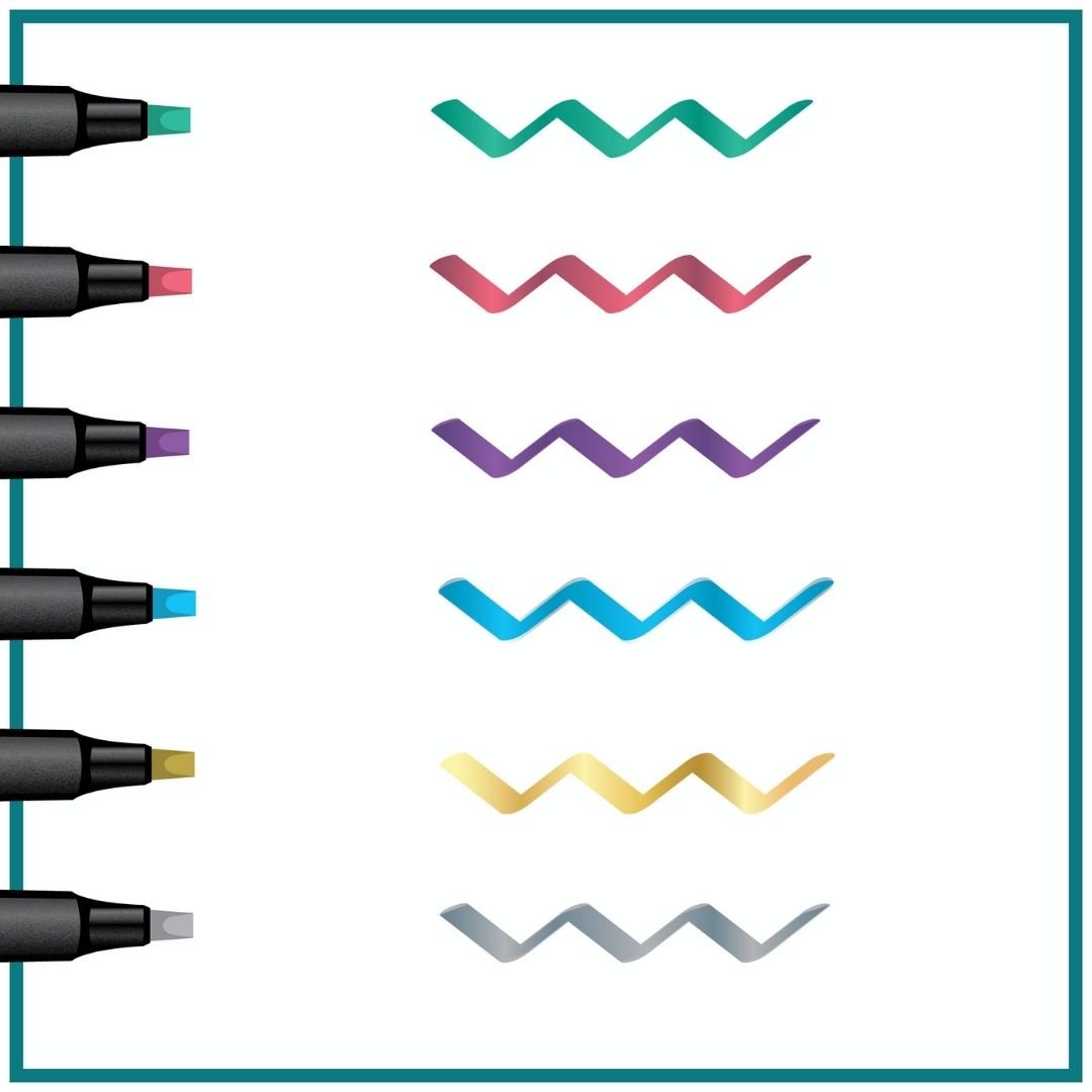 Metallic Italic Markers Pack of 6 - Callicreative - Manuscript