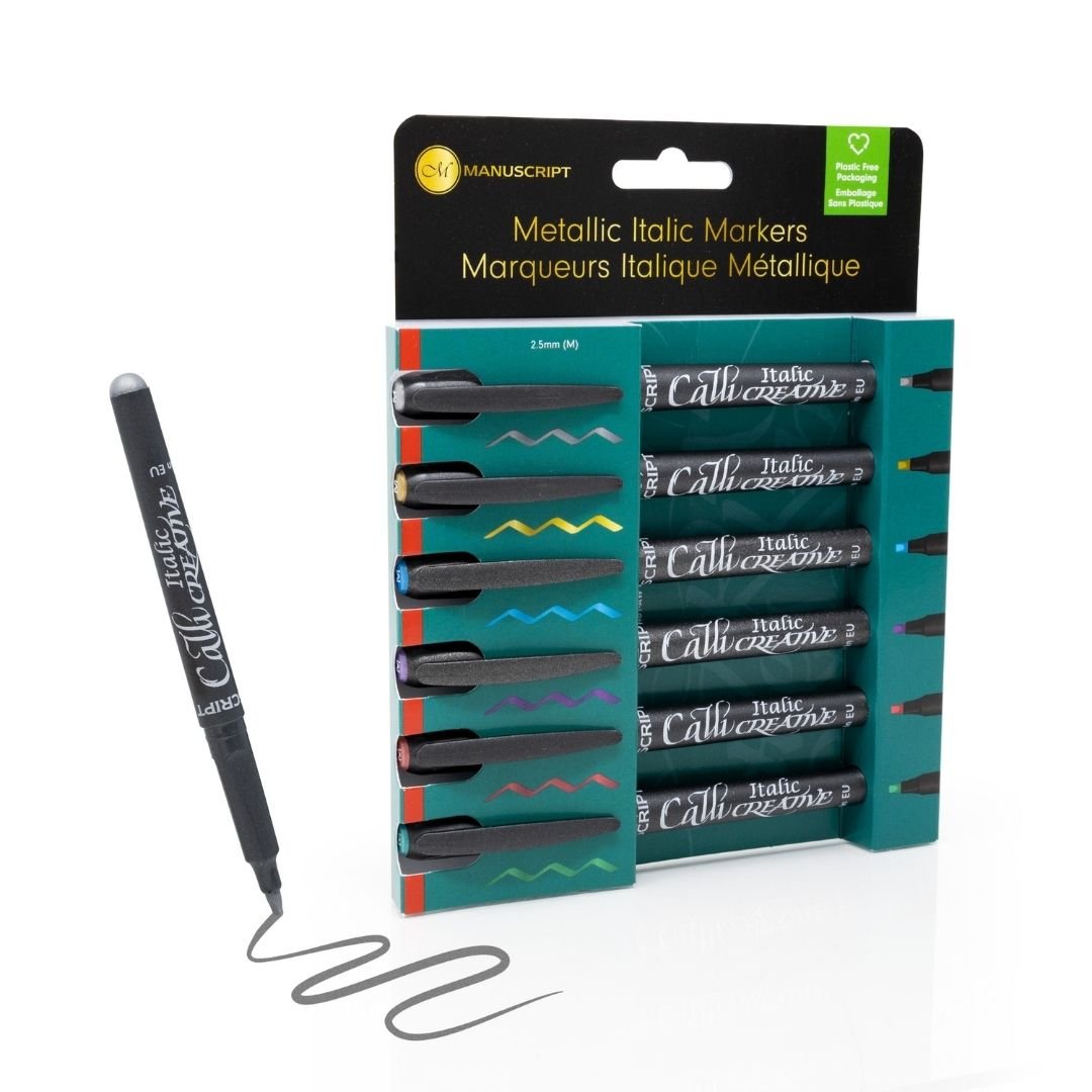 Metallic Italic Markers Pack of 6 - Callicreative - Manuscript