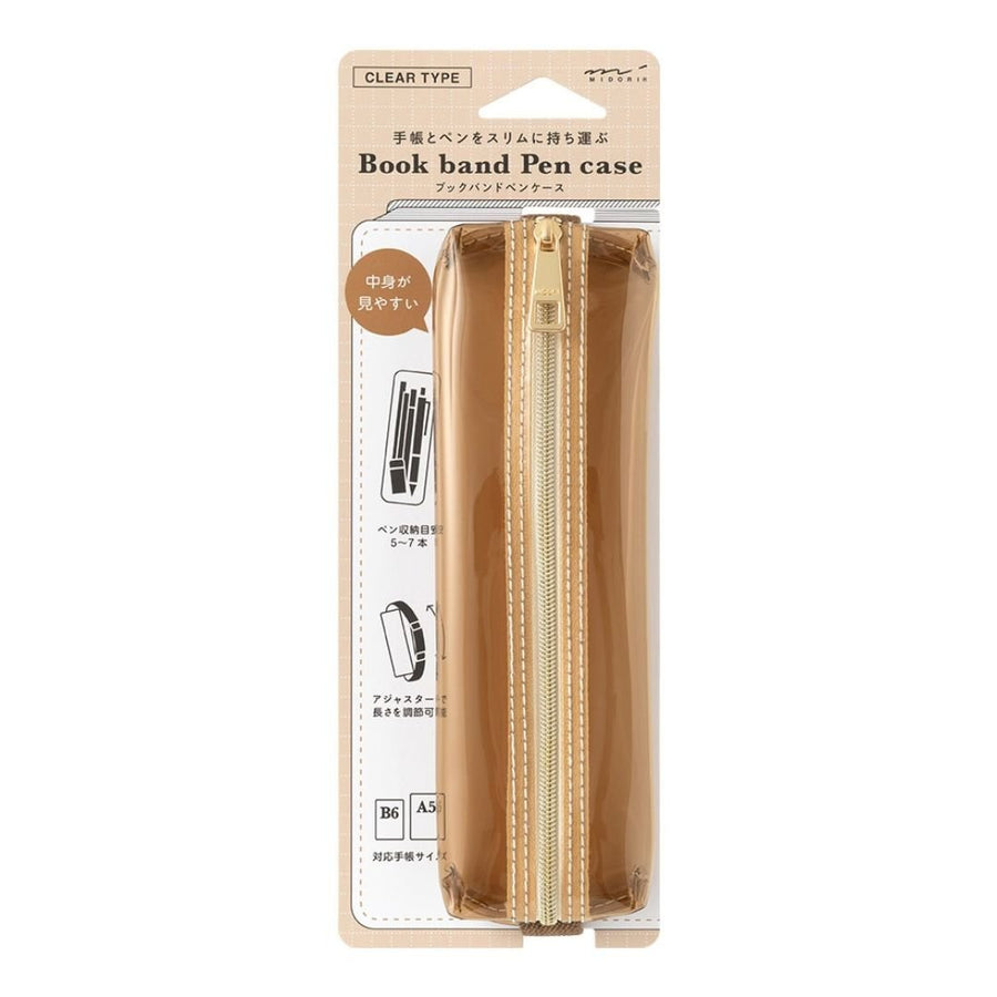 Midori Book Band Pen Case (B6-A5) - Brown - Midori