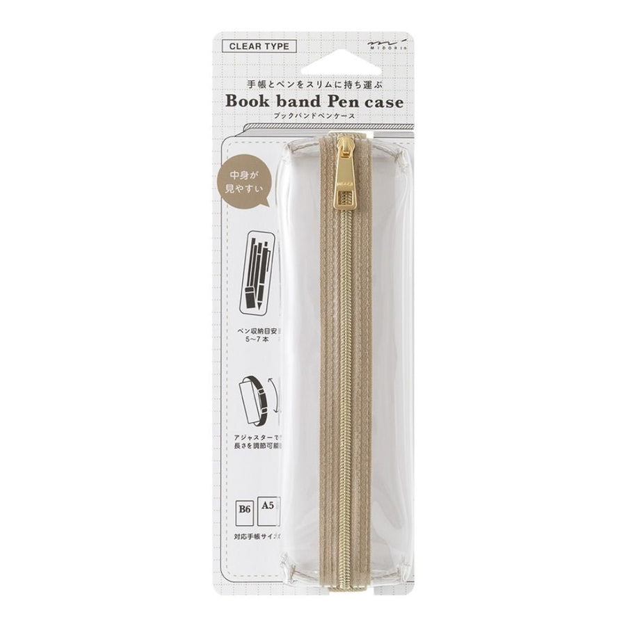 Midori Book Band Pen Case (B6-A5) - Clear - Midori