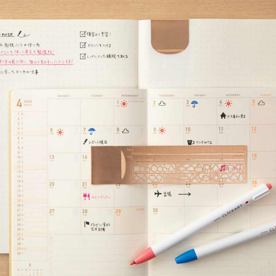 Midori Clip Ruler - Copper - Under the Rowan Trees