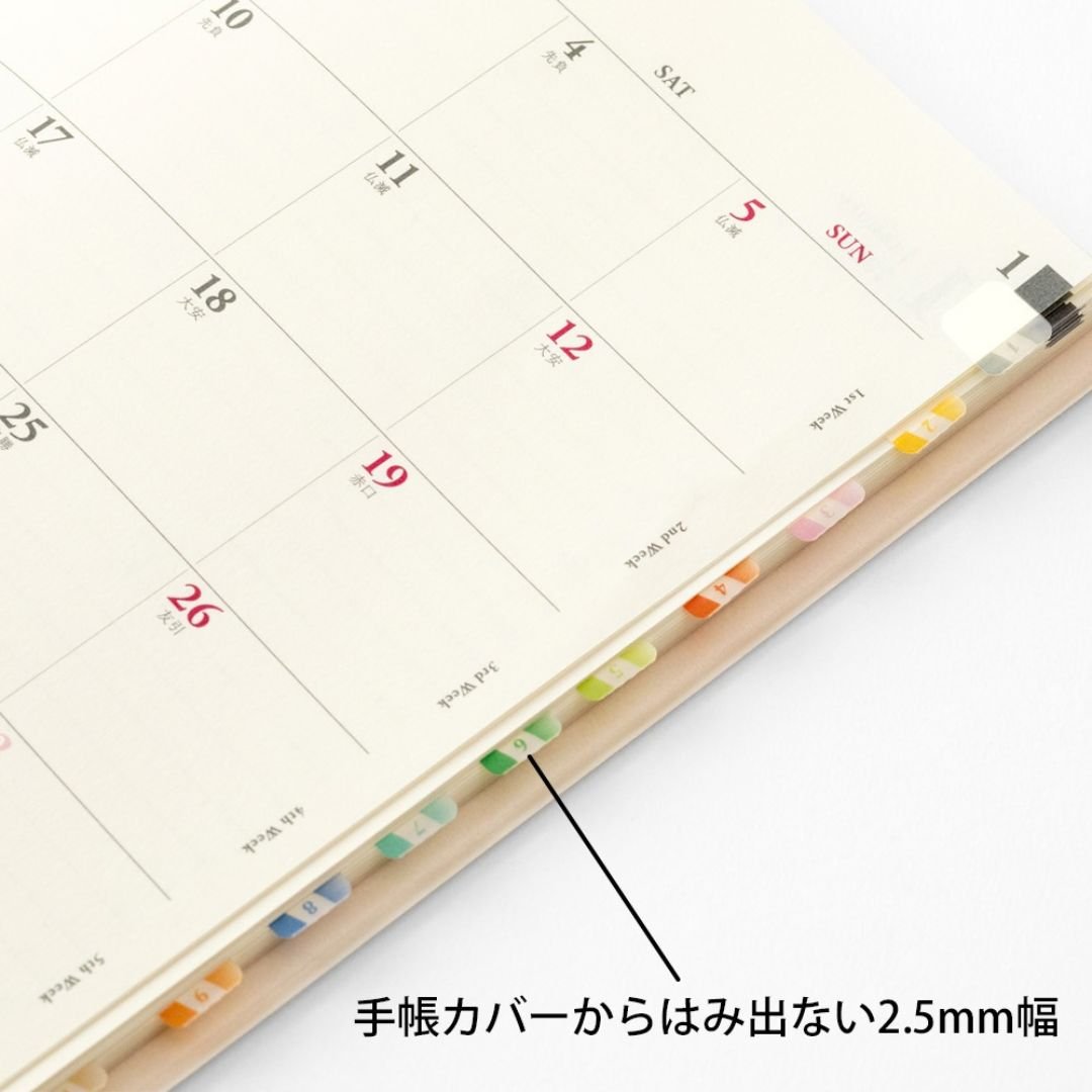 Midori Index Labels Chiratto Number Colour - Midori