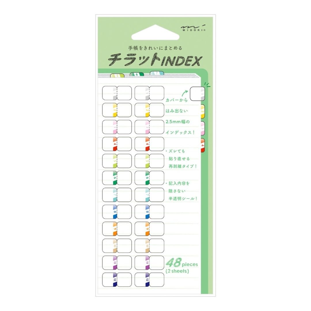 Midori Index Labels Chiratto Number Colour - Midori