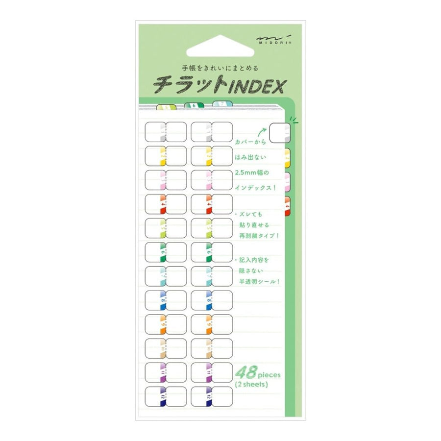 Midori Index Labels Chiratto Number Colour - Midori