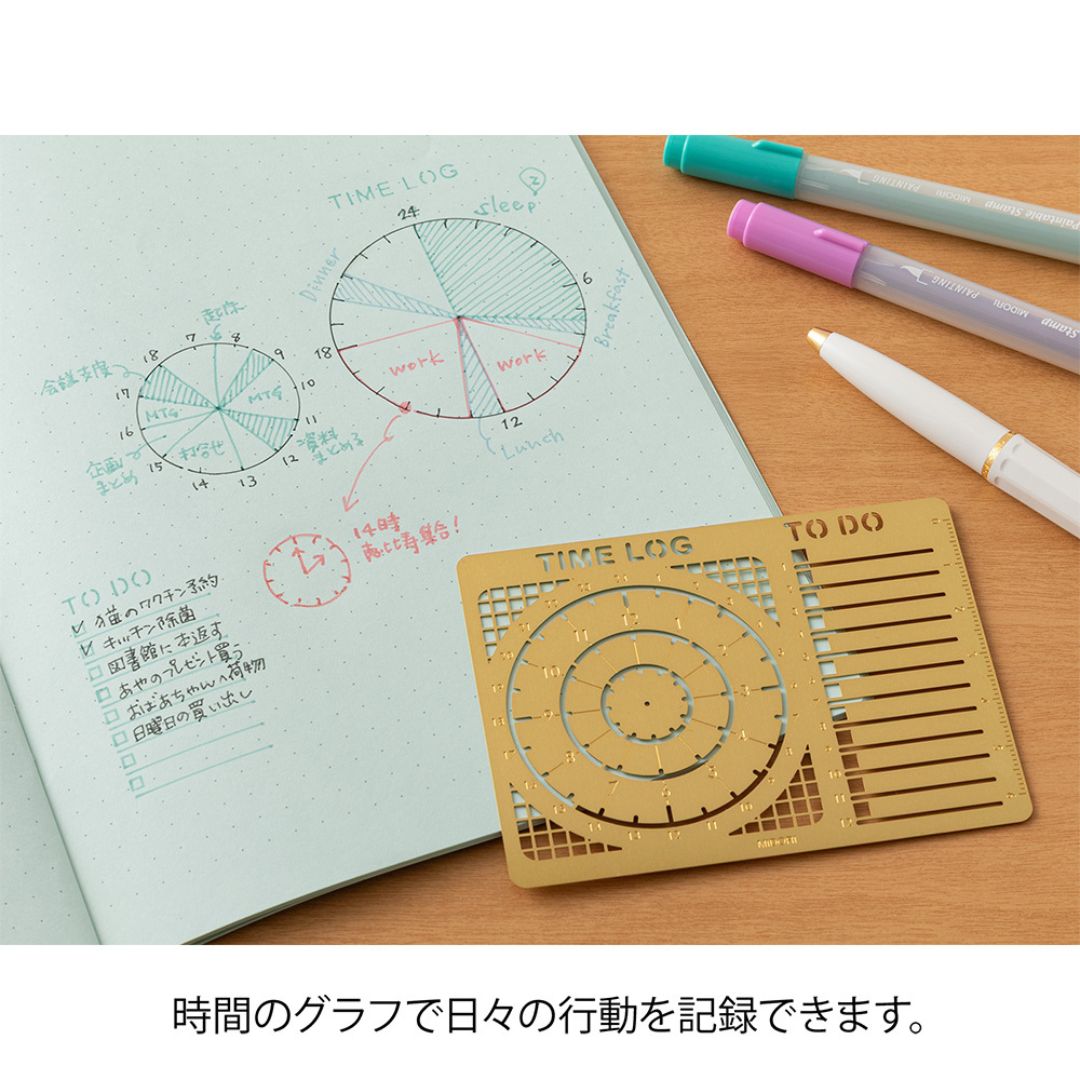 Midori Journal Stencils - Diary Time Log - Midori