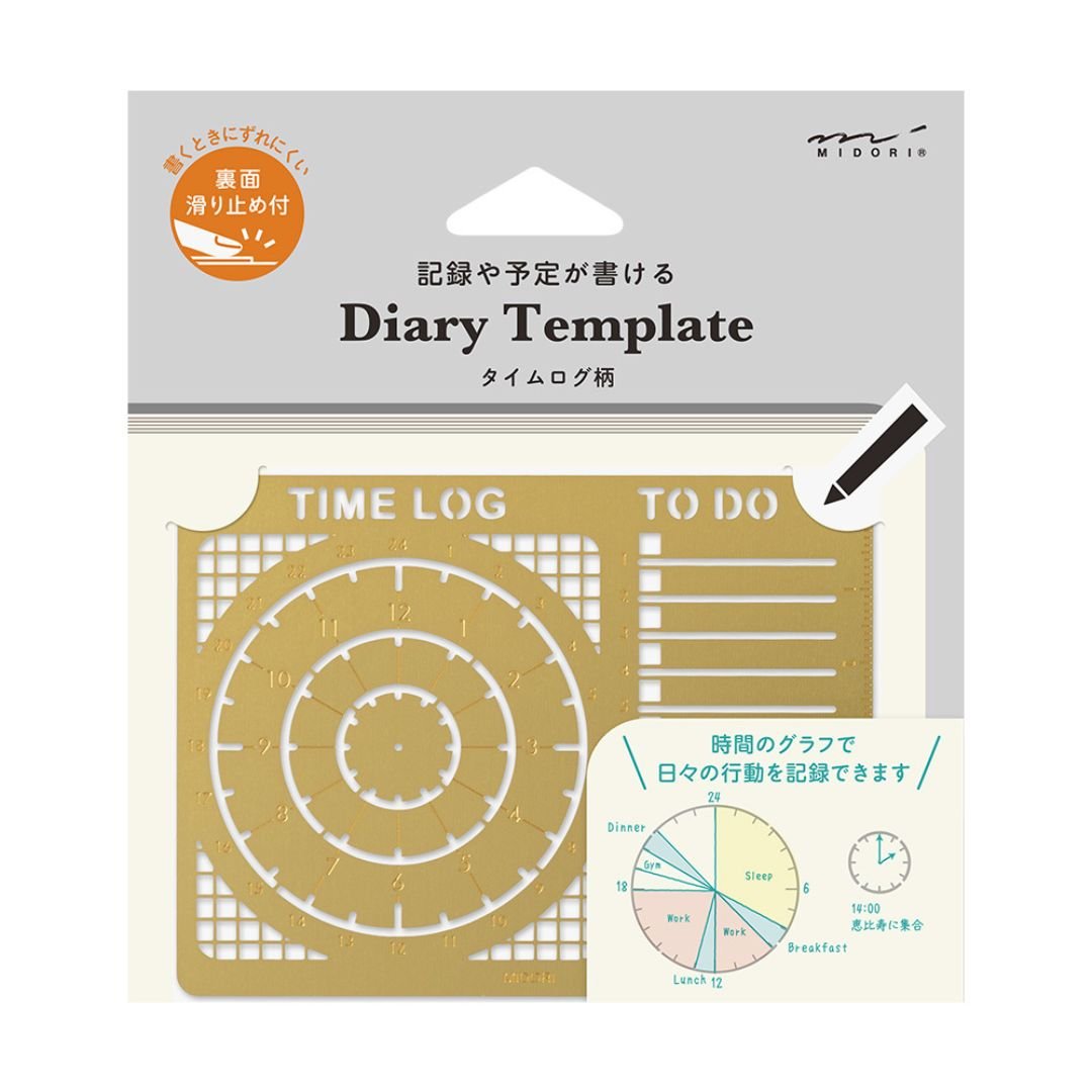 Midori Journal Stencils - Diary Time Log - Midori
