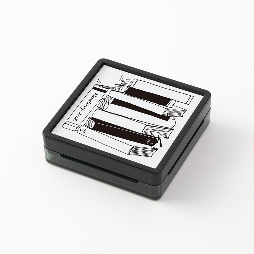 Midori Overseas Exclusive Paintable Stamp Pre-Inked - Reading List - Midori